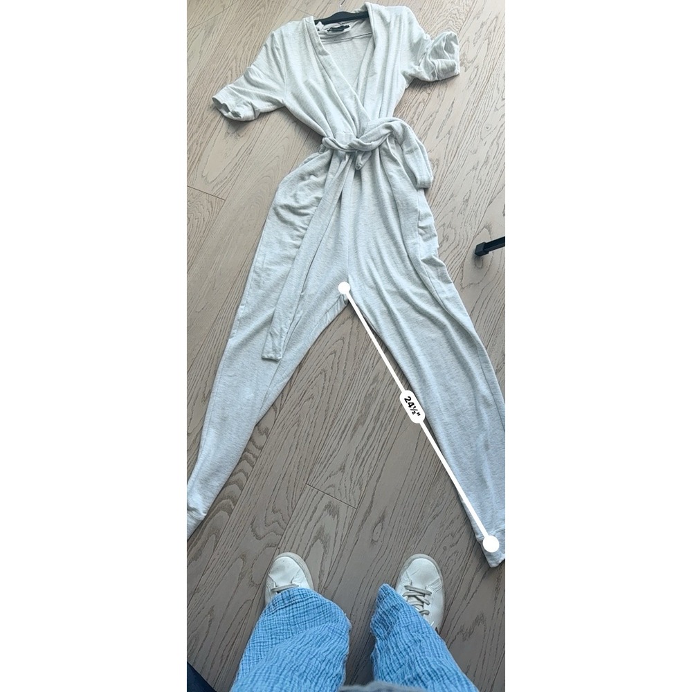 HATCH Nurse-to-Errands Womens 0 Oatmeal Tencel Nursing Maternity Jumpsuit Belted - Picture 10 of 12